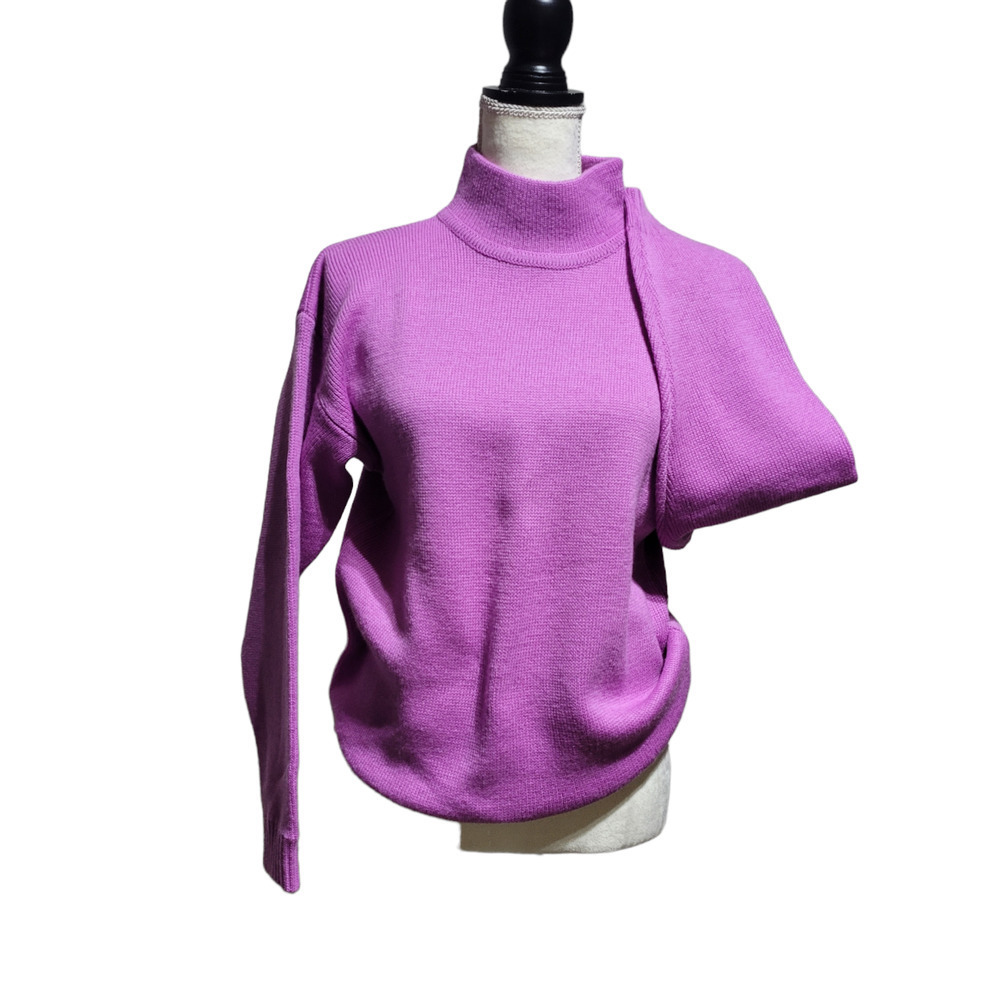 Barbie Pink HEAD Sports Wear 100% Wool Turtleneck Sweater